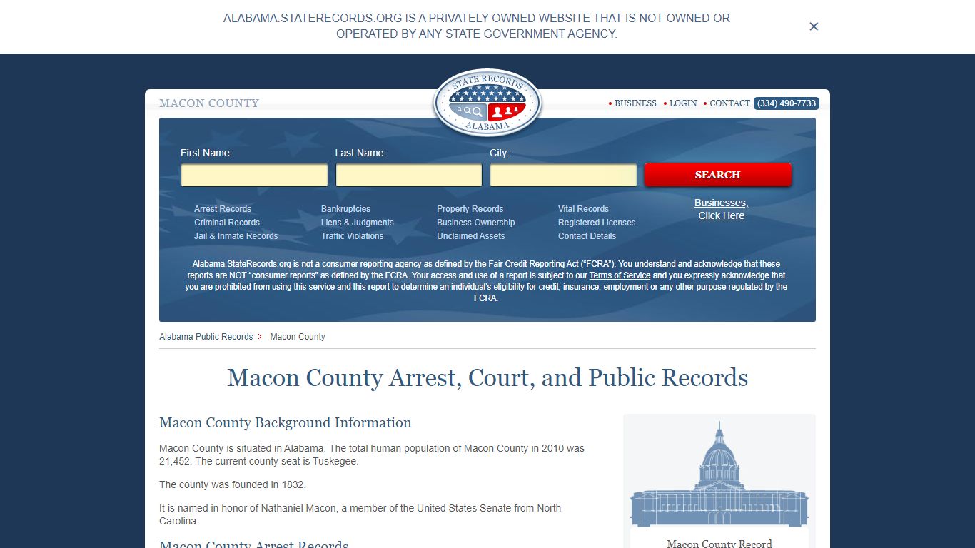 Macon County Arrest, Court, and Public Records